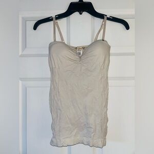 Guess Off White Tank Built In Bra Sleveeles Stretch Small Ivory Y2K